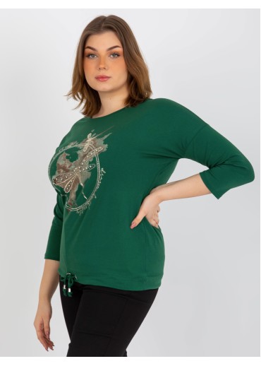 Tmavozelené tričko s potlačou vážka