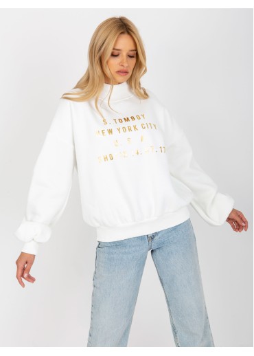 Smotanovo biela mikina s potlačou