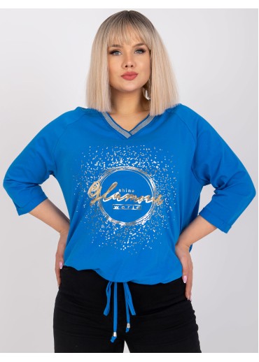 Modré tričko s potlačou