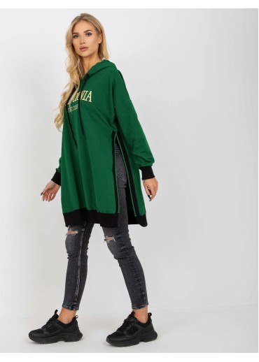 Tmavozelená mikinová tunika