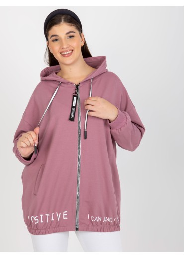 Tmavopúdrovo ružová mikina s kapucňou