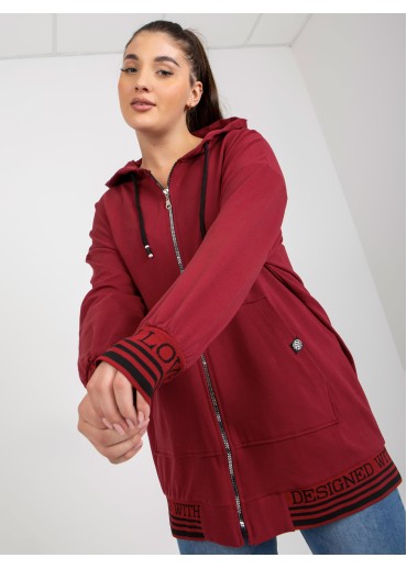 Bordovo červená mikina s kapucňou