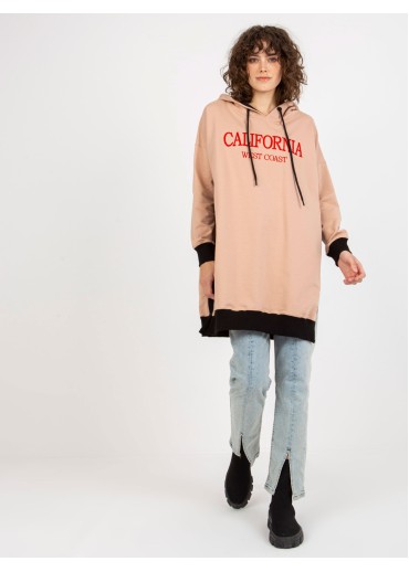Béžovo hnedá mikinová tunika