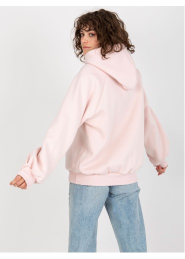 Púdrovo ružová mikina s kapucňou