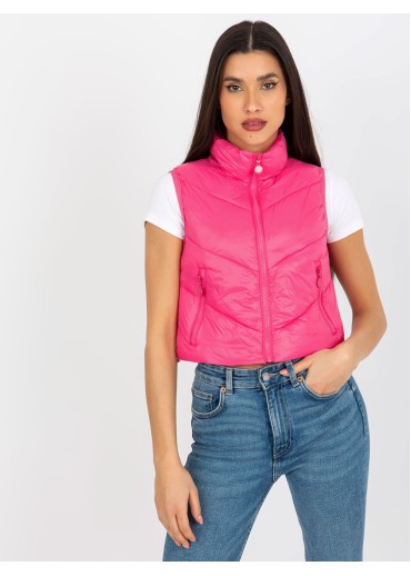 Tmavopúdrovo ružová prešívaná vesta