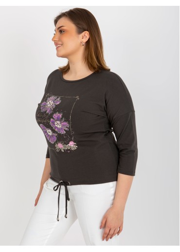 Tmavosivé tričko s potlačou