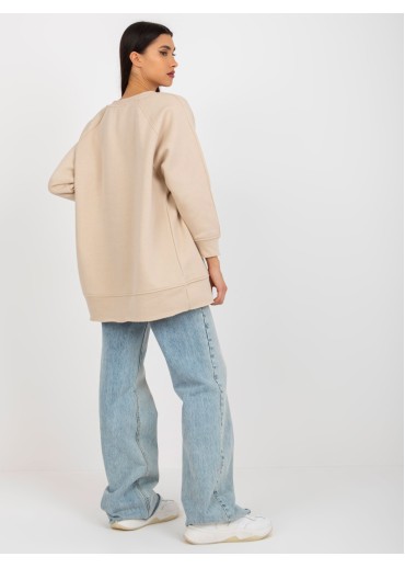 Béžovo hnedá mikinová tunika
