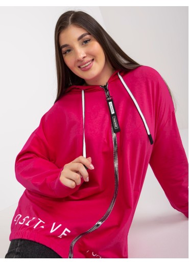 Fuchsiovo ružová mikina s kapucňou