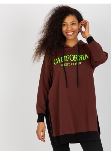 Hnedá mikinová tunika