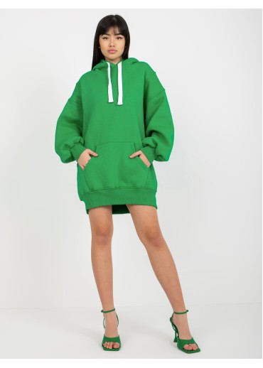 Zelená predĺžená mikina