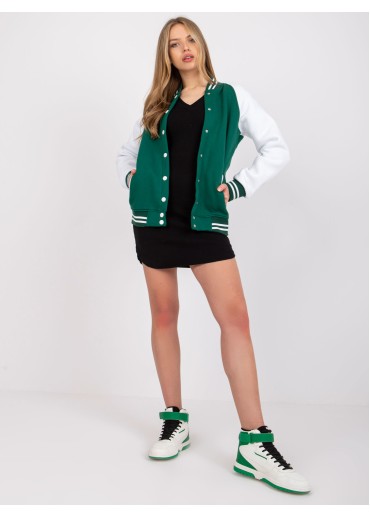 Tmavozelená baseballová mikina