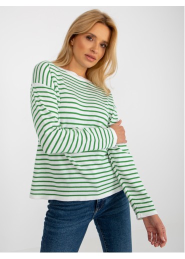 Neónovo zelený pruhovaný pulóver