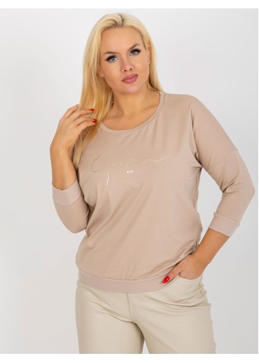 Béžovo hnedé tričko s nápisom