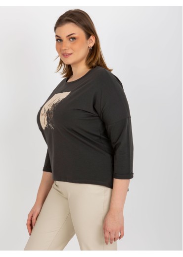 Tmavosivé tričko s potlačou