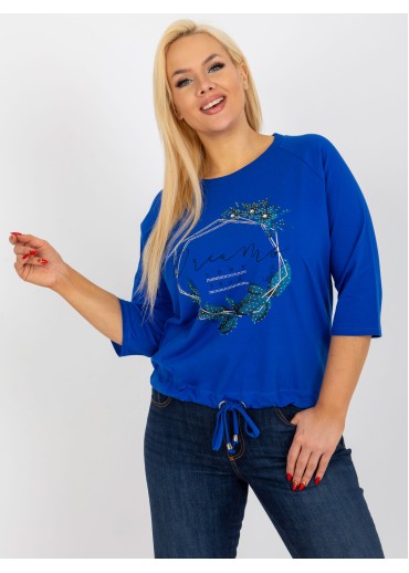 Modré tričko s potlačou