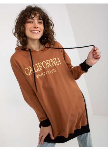 Hnedá mikinová tunika