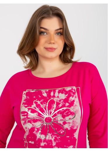 Fuchsiovo ružové tričko s potlačou