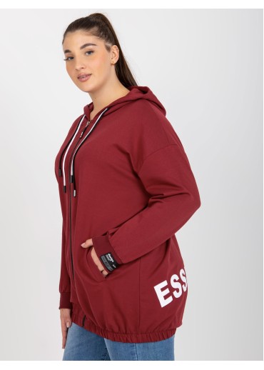 Bordovo červená mikina s kapucňou