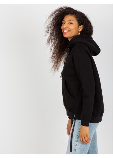 Čierna mikina s kapucňou