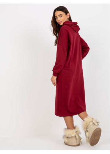 Bordovo červená mikinové šaty