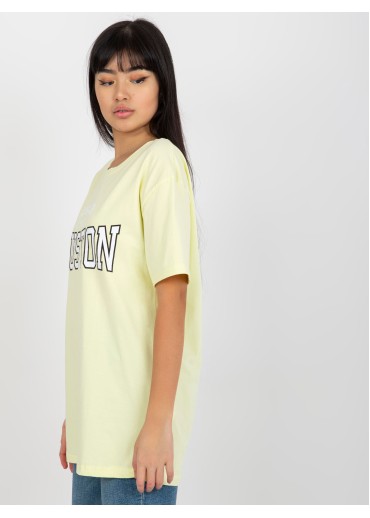 Vanilkovo žlté basic tričko s potlačou