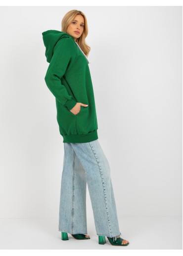 Tmavozelená mikina s kapucňou