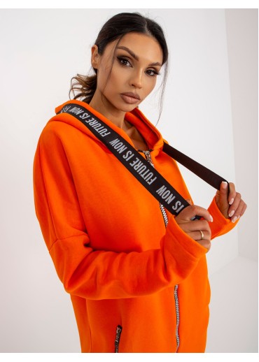 Oranžová dlhá mikina