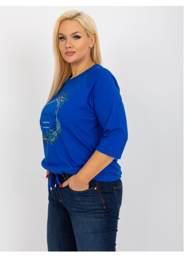 Modré tričko s potlačou