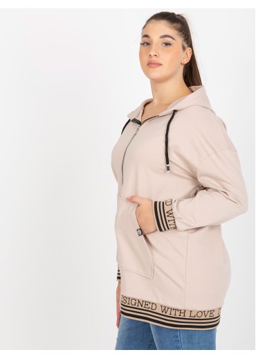 Béžovo hnedá mikina s kapucňou