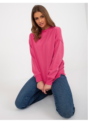 Fuchsiovo ružová basic mikina