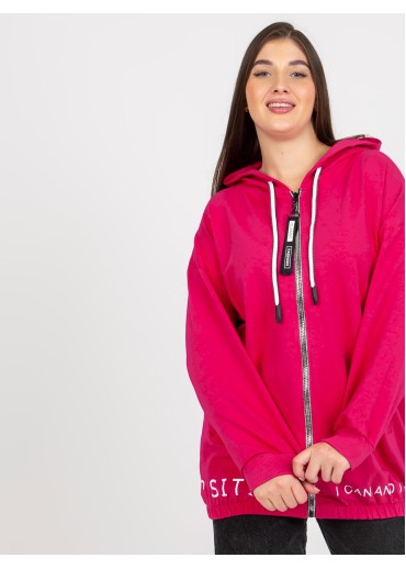 Fuchsiovo ružová mikina s kapucňou