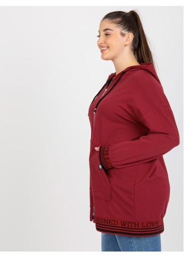 Bordovo červená mikina s kapucňou