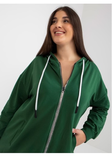 Tmavozelená mikina s kapucňou