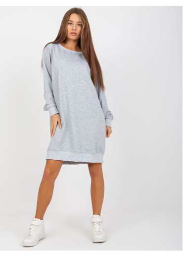 Sivá mikinová tunika