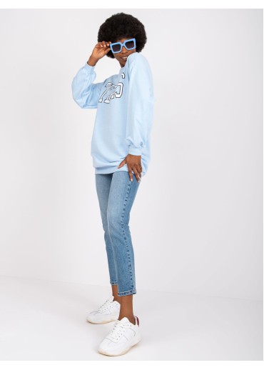 Svetlomodrá predĺžená mikina