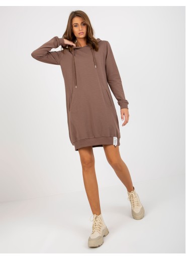 Hnedá mikinová tunika