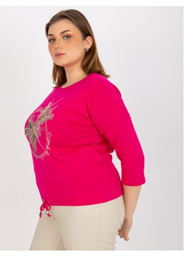 Fuchsiovo ružové tričko s potlačou vážka