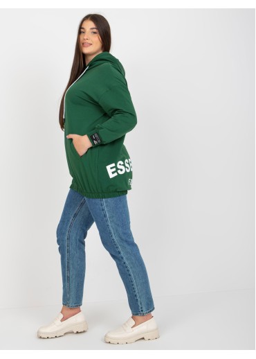 Tmavozelená mikina s kapucňou