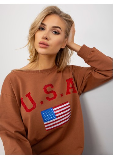 Hnedá mikina USA
