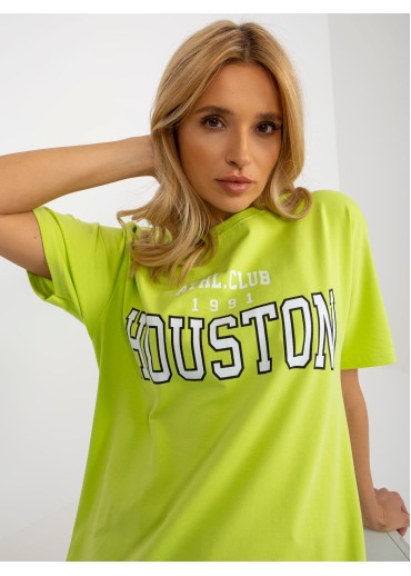 Limetkovo zelené basic tričko s potlačou