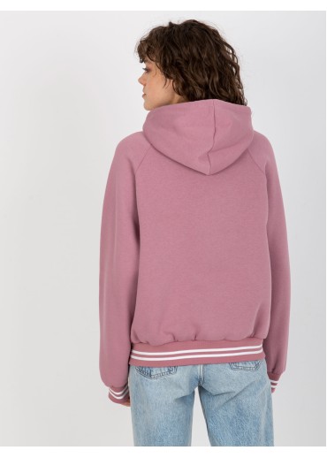 Tmavopúdrovo ružová mikina s kapucňou