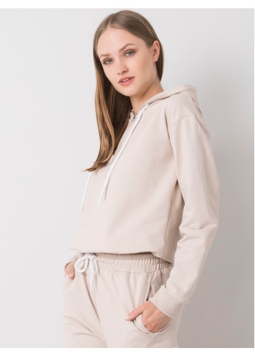 Béžovo hnedá mikina s kapucňou