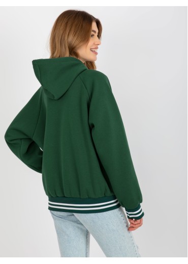 Tmavozelená mikina s kapucňou