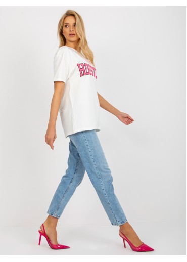 Smotanovo biele basic tričko s potlačou