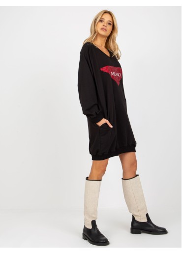 Čierna mikinová tunika Milano