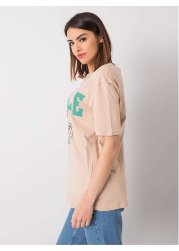 Béžovo hnedé tričko s potlačou