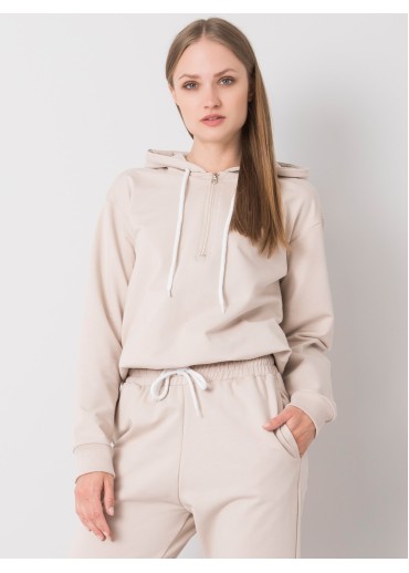 Béžovo hnedá mikina s kapucňou