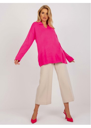 Neónovo ružový pulóver