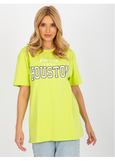 Limetkovo zelené basic tričko s potlačou