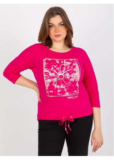 Fuchsiovo ružové tričko s potlačou